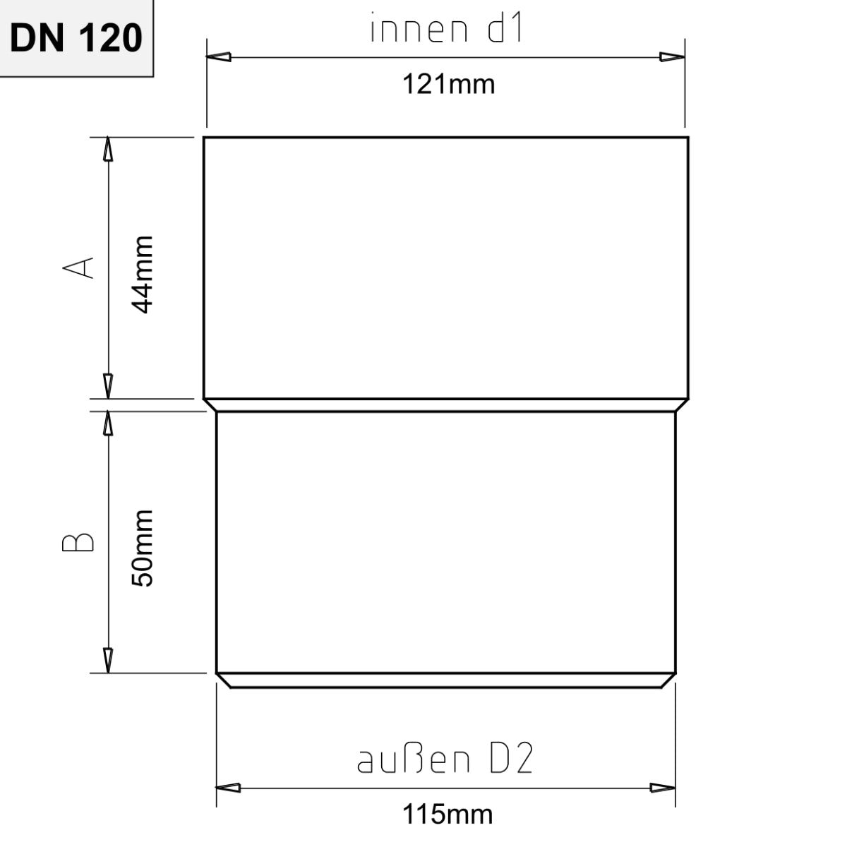 Zink Steckmuffe Fallrohrverbinder Fallrohrmuffe