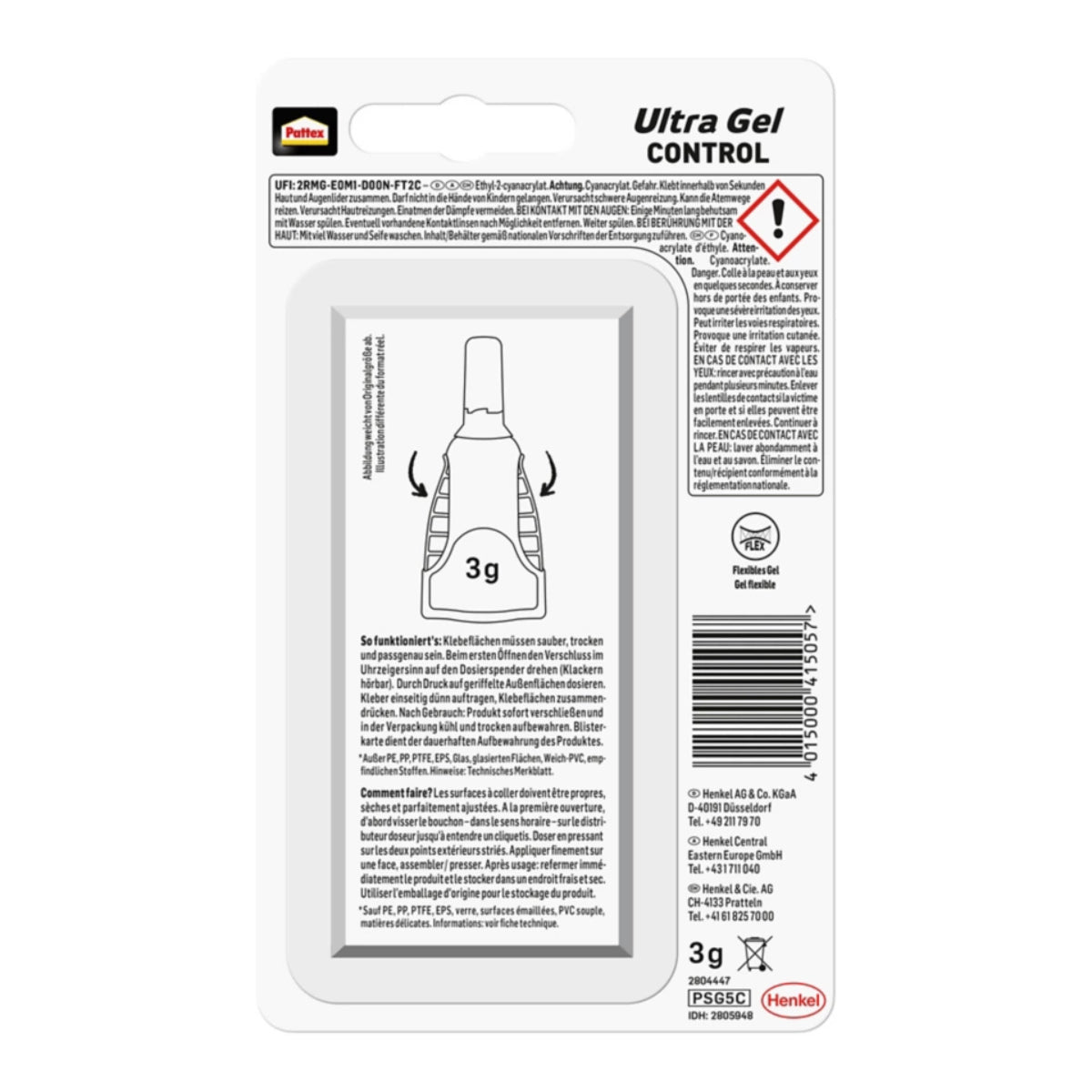 Pattex Control Ultra Gel Sekundenkleber 3g PSG5C
