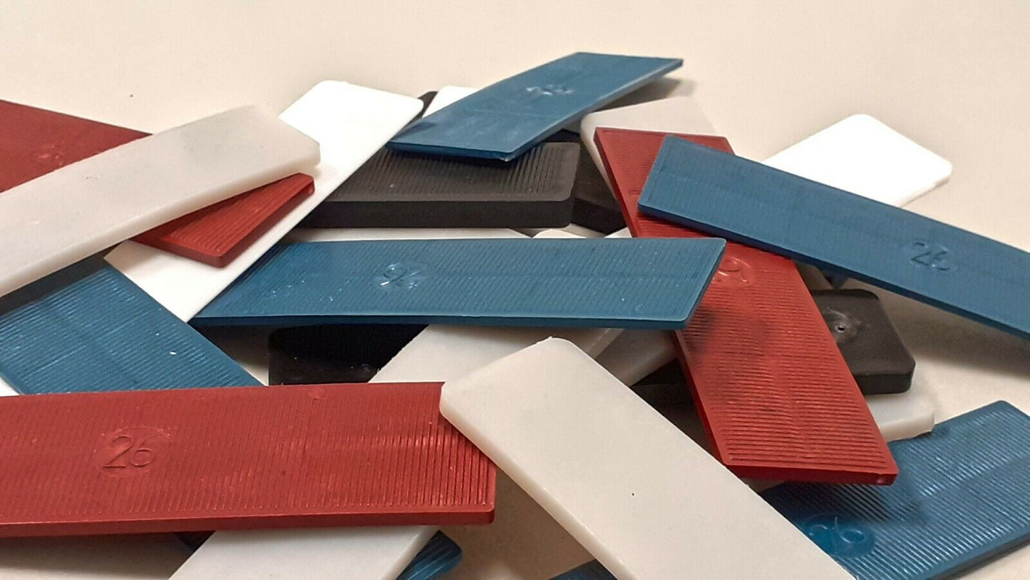 Verglasungsklötze Unterleger 1,2,3,4,5,6,8mm Kunststoff Montageklotz