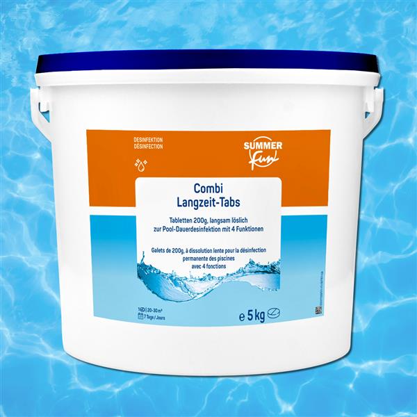 Pool Combi Langzeit-Tabs je 200g im 5kg Eimer