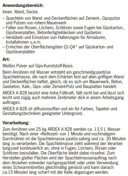 ARDEX A 828 Wandspachtel 5kg