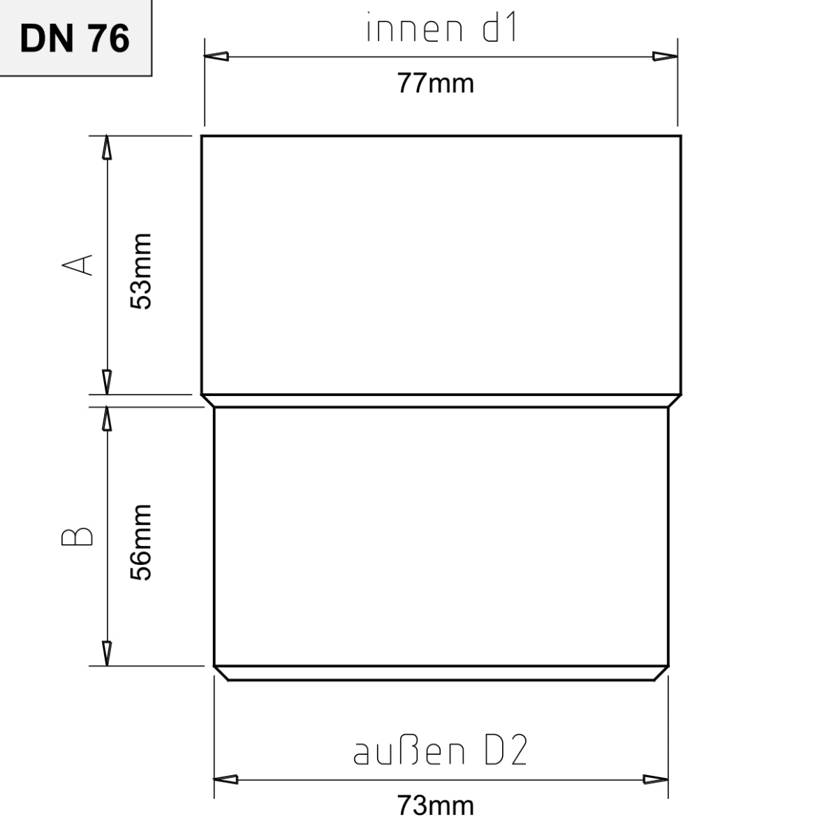 Zink Steckmuffe Fallrohrverbinder Fallrohrmuffe