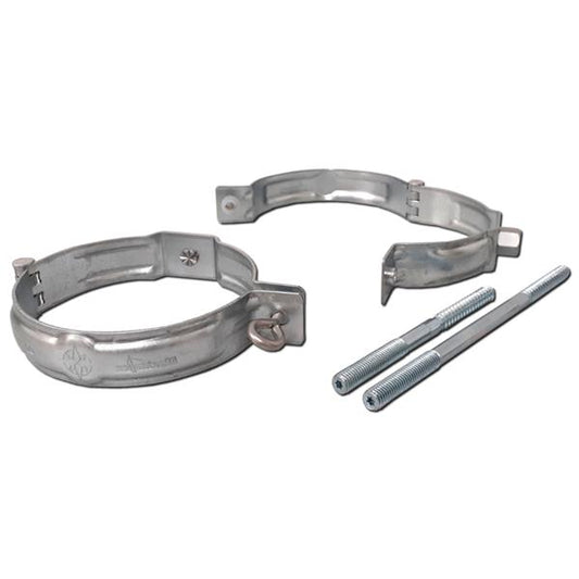 Rohrschelle Fallrohrschelle verzinkt mit M10 Gewindemuffe