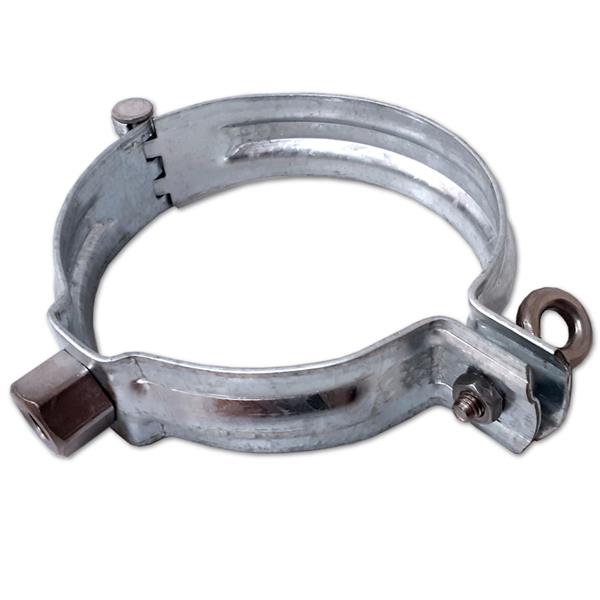 Rohrschelle Fallrohrschelle verzinkt mit M10 Gewindemuffe