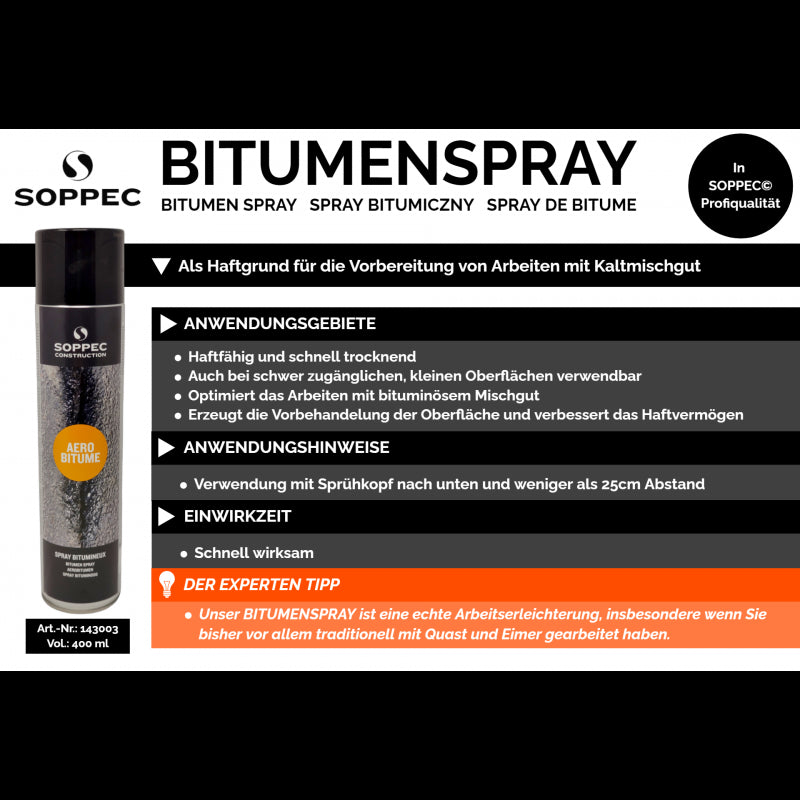 Soppec Aerobitume Bitumenspray 600ml Haftgrund