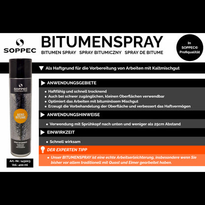 Soppec Aerobitume Bitumenspray 600ml Haftgrund
