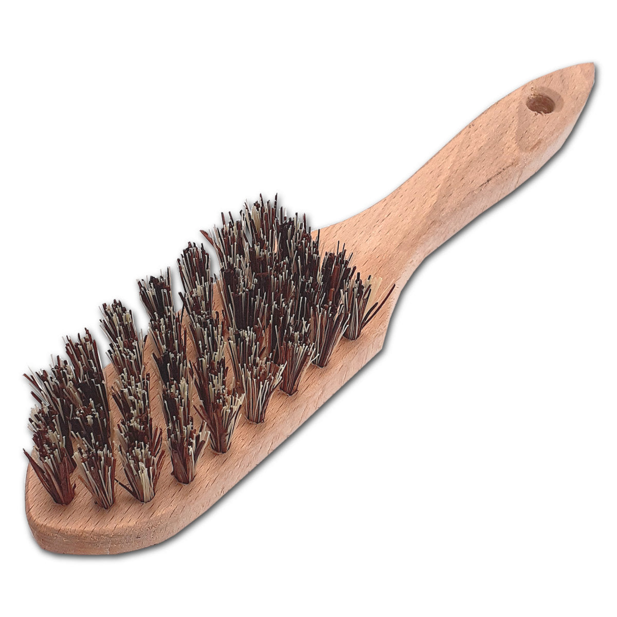 Eckenbürste Holz Mischborsten spitz mit Stiel 7306
