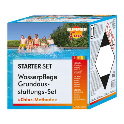 Wasserpflege Starter-Set 5-tlg, Chlor, Algen, pH+ -, Wassertest