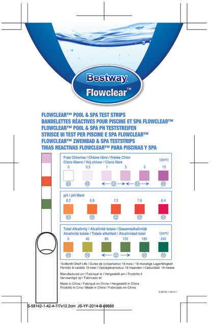 Pool & Spa 3-in-1 Wasser Teststreifen, Bestway Flowclear 50 Stück