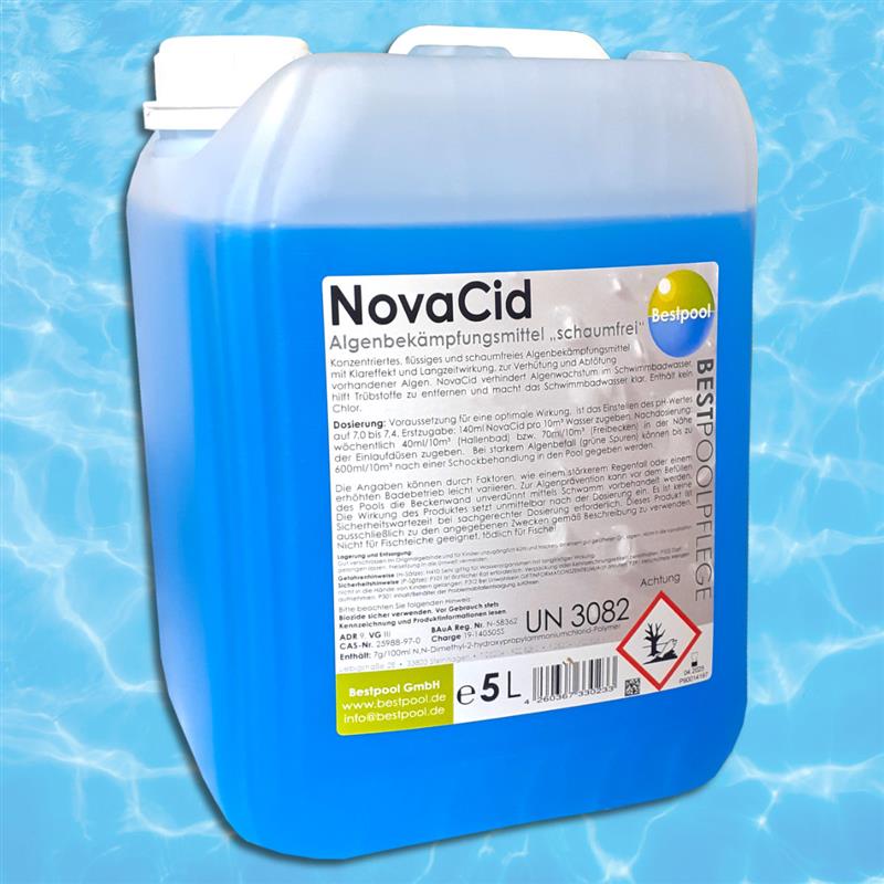 Pool Anti Algen 5L NovaCid Algenbekämpfungsmittel schaumfrei