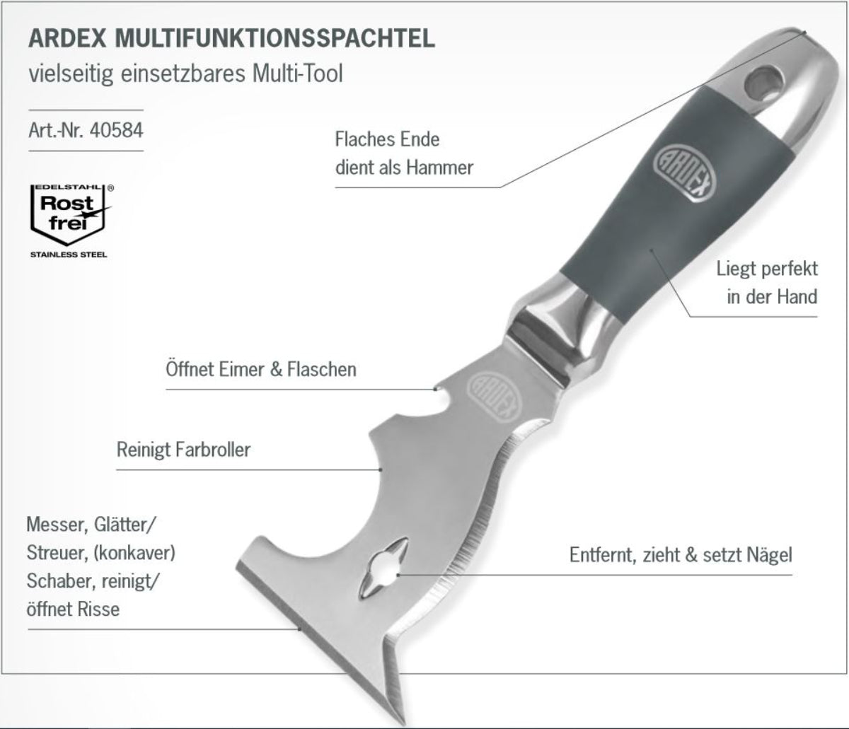 Ardex Multifunktions-Spachtel 75mm Edelstahl