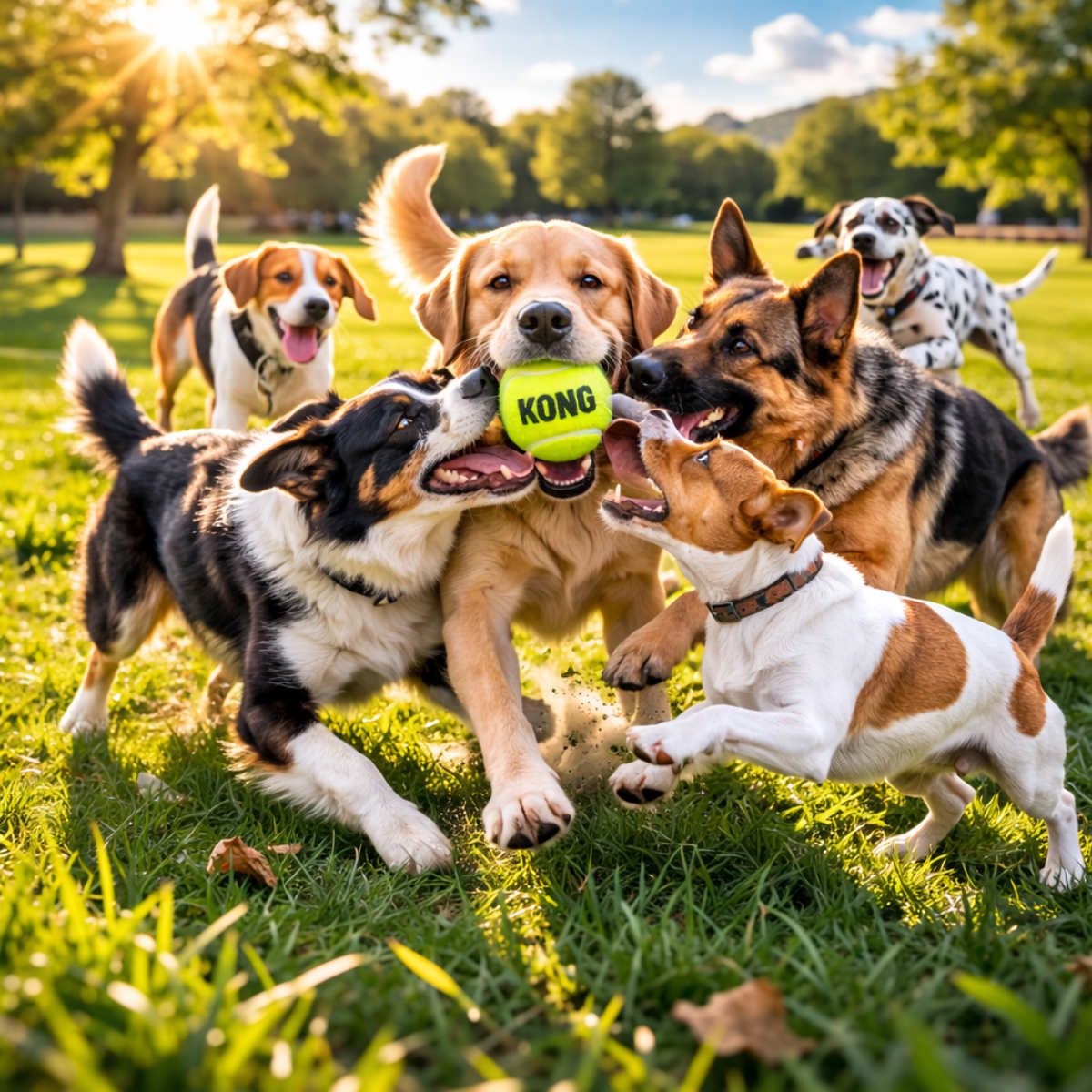 Hundespielzeug KONG SqueakAir Balls 6er Pack M